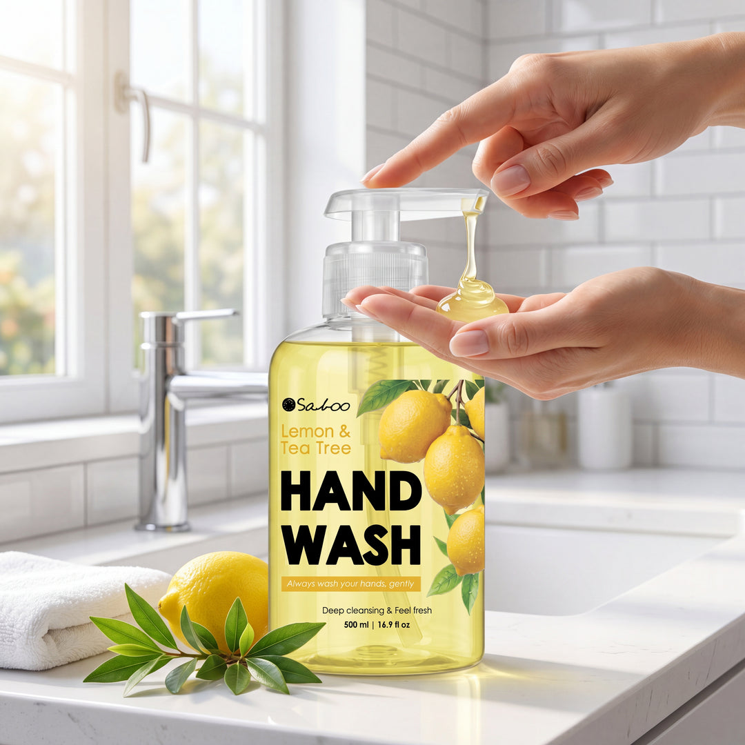 SABOO HAND WASH-500ML-LEMON & TEA TREE