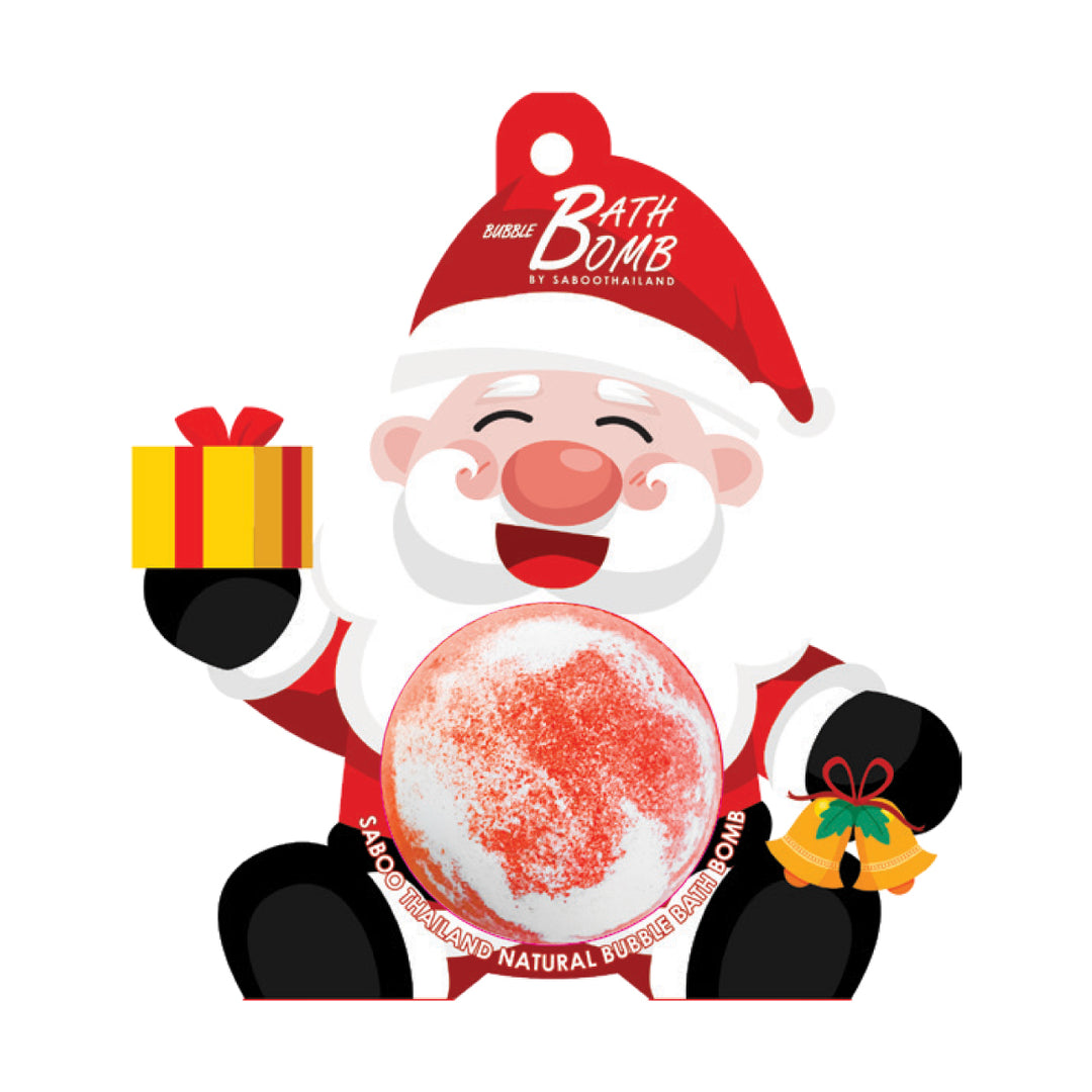 Bubble Bath Bomb - Christmas Santa Cross - 150g - Rose