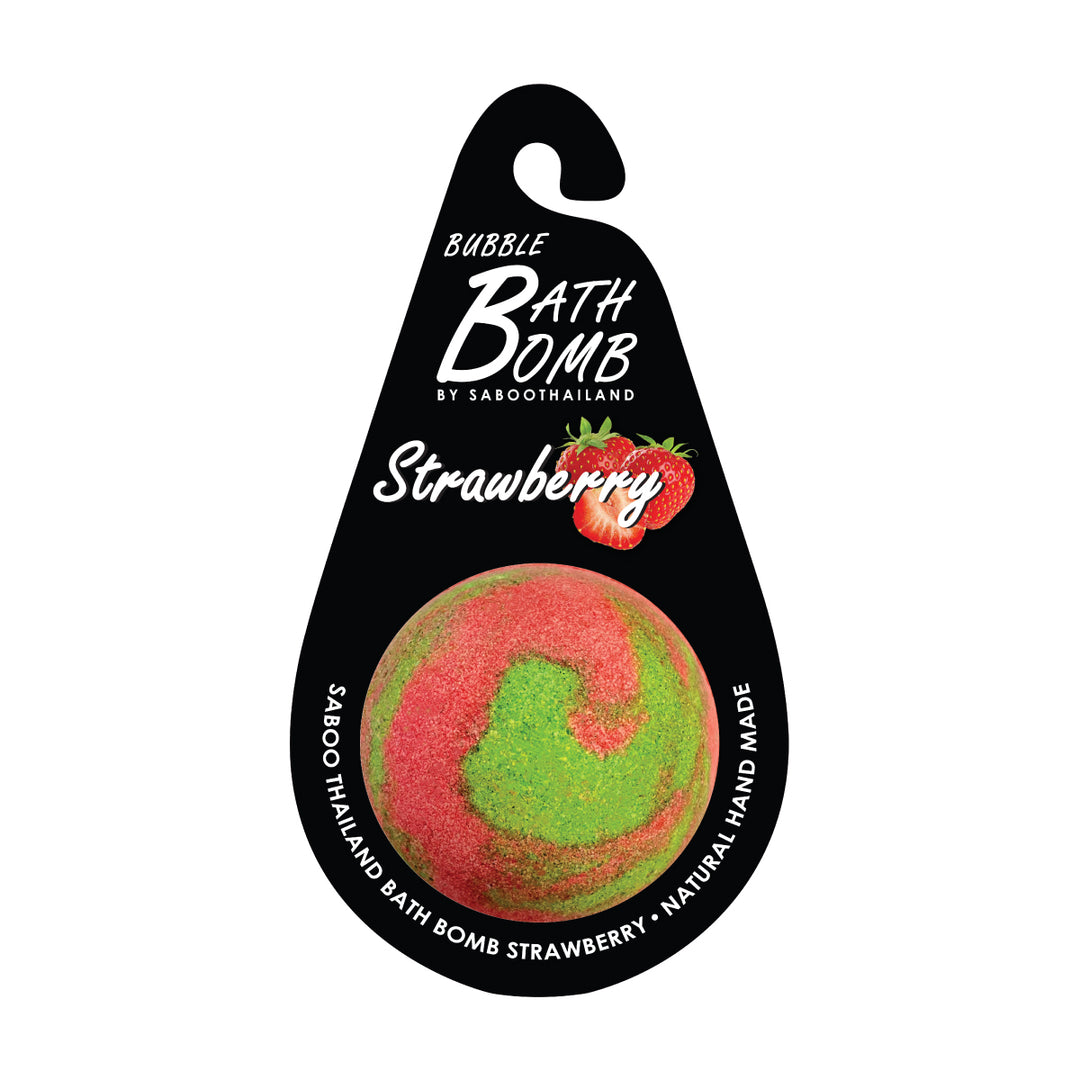 Bubble Bath Bomb - Black Package - 150g - Strawberry