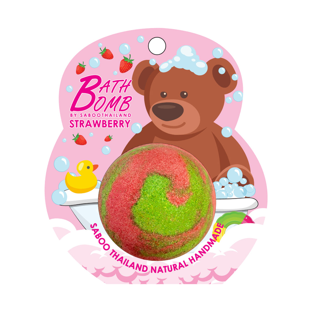 Bubble Bath Bomb - Bear Package - 150g - Strawberry